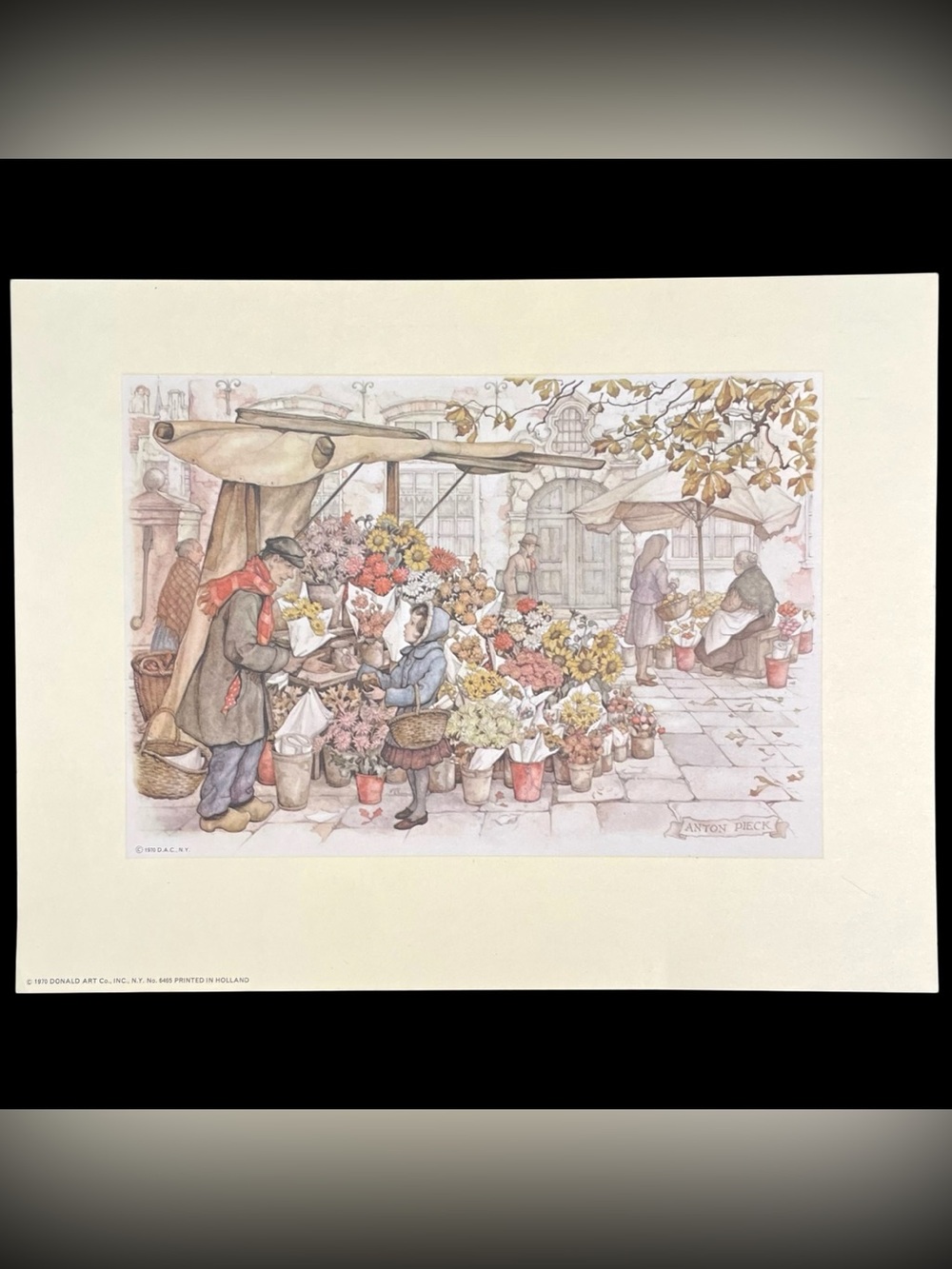 Vintage 1970s Anton Pieck 9"x7" Art Print #6465 Donald Art Company Holland